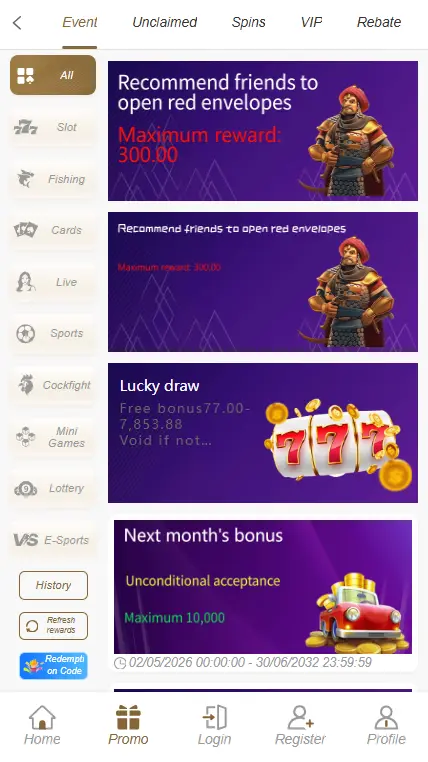 88Casino Game Bonus section